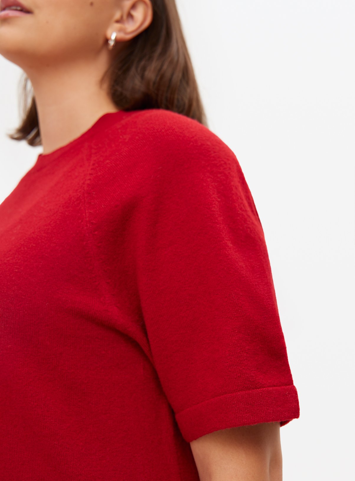 Red Relaxed Soft Knit T-Shirt 20 - Image 3 thumbnail